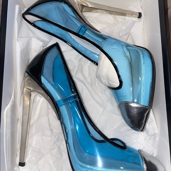 Giuseppe Zanoti Cam Nero blue PBC heels - Picture 2 of 8